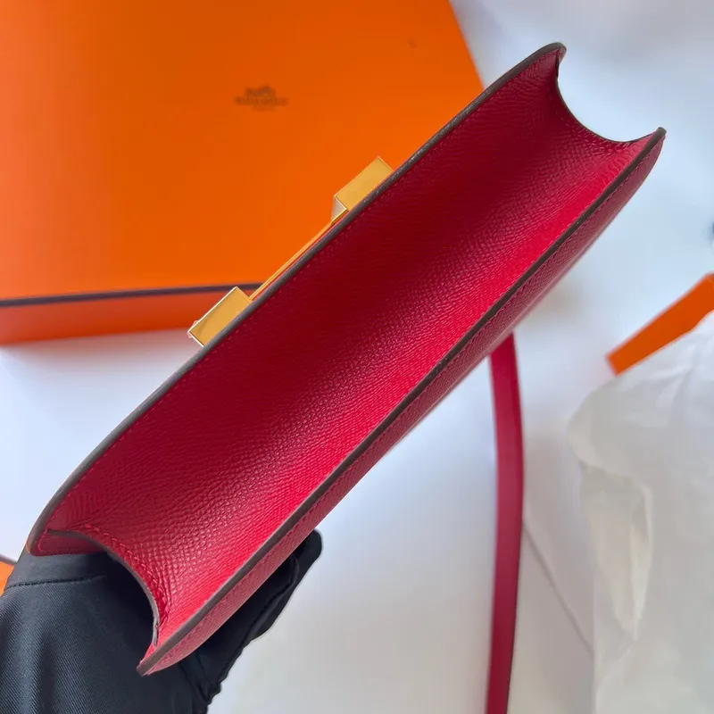 Hermes Constance 1 24 Zrcadlová taška v červené Epsom telecí kůži