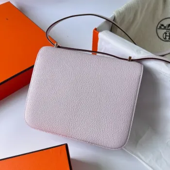 Hermes Constance 18 Ručně vyrobená taška v jemné fialové kůži Chevre Mysore