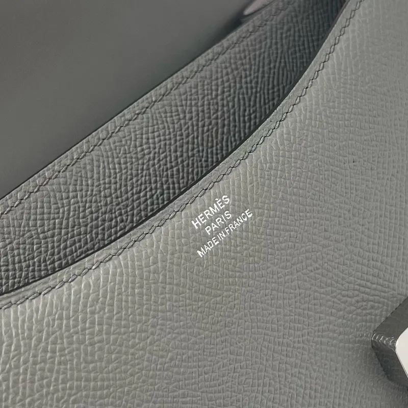 Hermes Constance 18 Ručně vyráběná taška v šedém Meyer Epsom telecím kůži