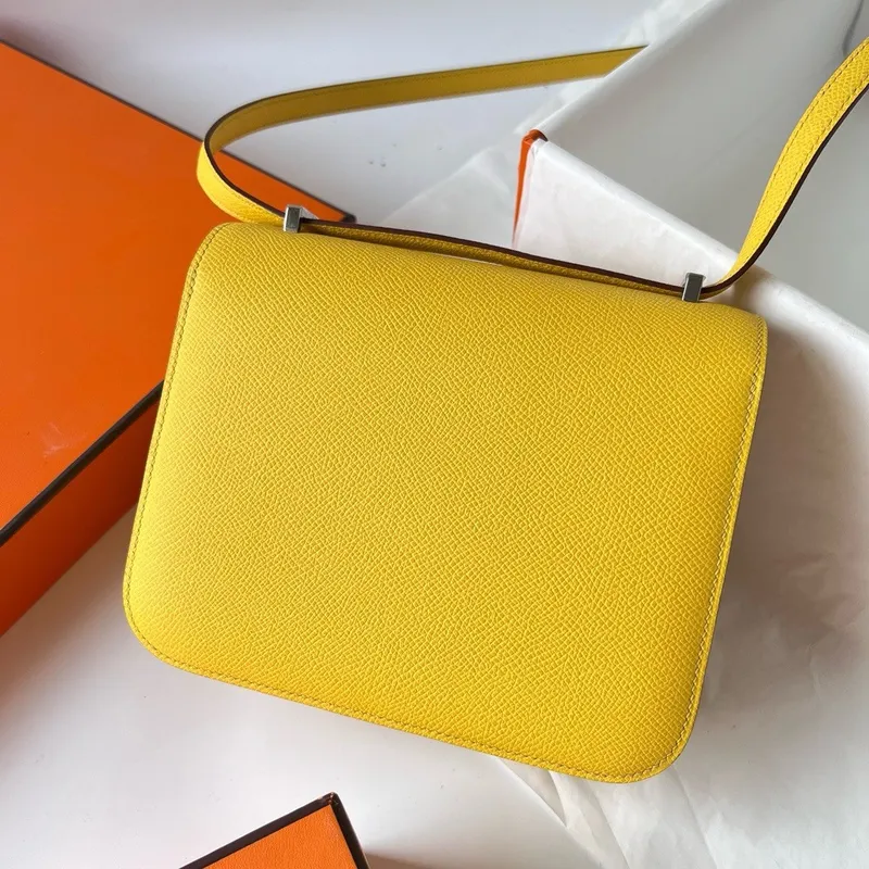 Hermes Constance 18 Ručně vyráběná taška v Jaune de Naples Epsom telecí kůži