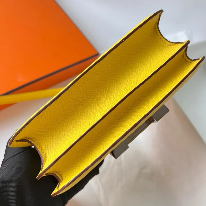 Hermes Constance 18 Ručně vyráběná taška v Jaune de Naples Epsom telecí kůži