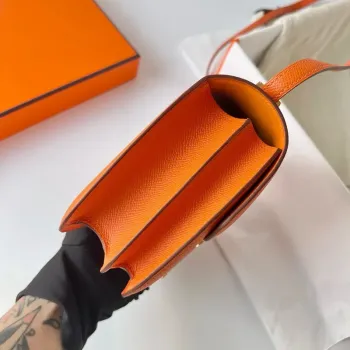 Hermes Constance 18 Ručně vyráběná taška v oranžové Epsom telecí kůži