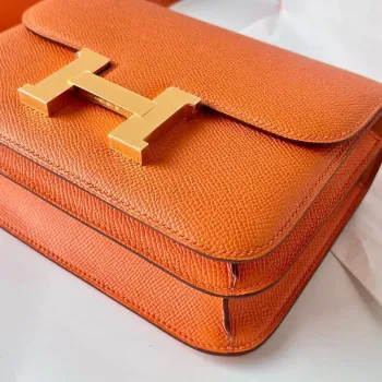 Hermes Constance 18 Ručně vyráběná taška v oranžové Epsom telecí kůži