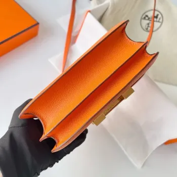 Hermes Constance 18 Ručně vyráběná taška v oranžové Epsom telecí kůži