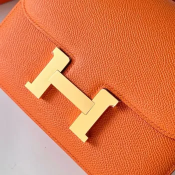 Hermes Constance 18 Ručně vyráběná taška v oranžové Epsom telecí kůži