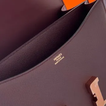 Hermes Constance 18 Ručně vyráběná taška v Rouge Sellier Epsom telecí kůži