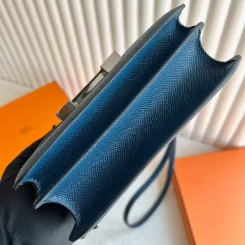 Hermes Constance Enamel 18 Ručně vyráběná taška v tmavě modré Epsom telecí kůži