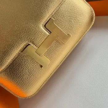 Hermes Constance 1 18 Zrcadlová taška v Dore Metalické Kůže Chevre Mysore