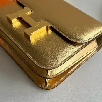 Hermes Constance 1 18 Zrcadlová taška v Dore Metalické Kůže Chevre Mysore