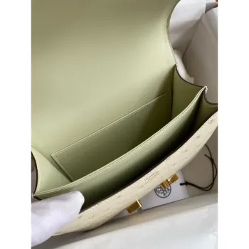 Hermes Constance 18 Ručně vyráběná taška z pštrosí kůže Parchemin