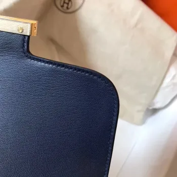 Hermes Mini Constance 18cm Sapphire Epsom Taška