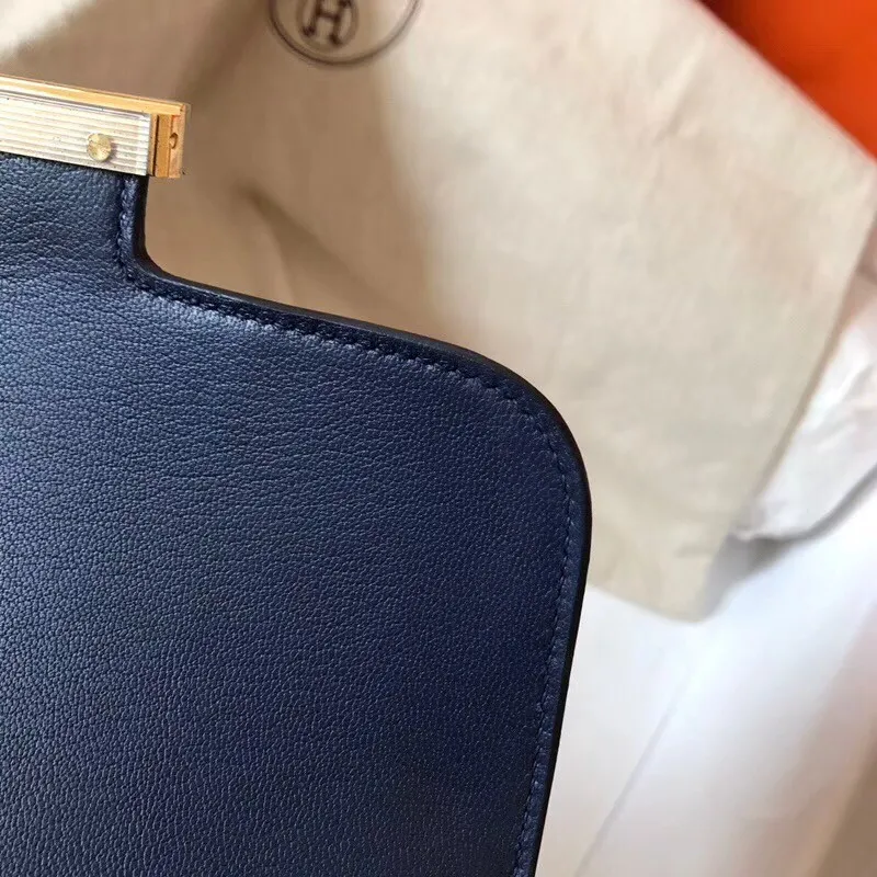 Hermes Mini Constance 18cm Sapphire Epsom Taška