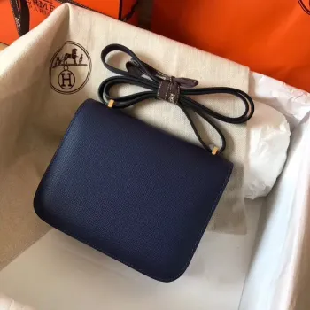Hermes Mini Constance 18cm Sapphire Epsom Taška