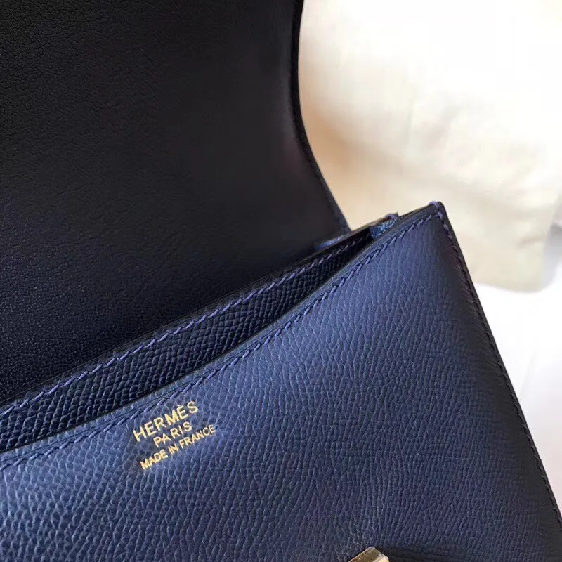 Hermes Mini Constance 18cm Sapphire Epsom Taška
