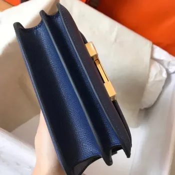 Hermes Mini Constance 18cm Sapphire Epsom Taška