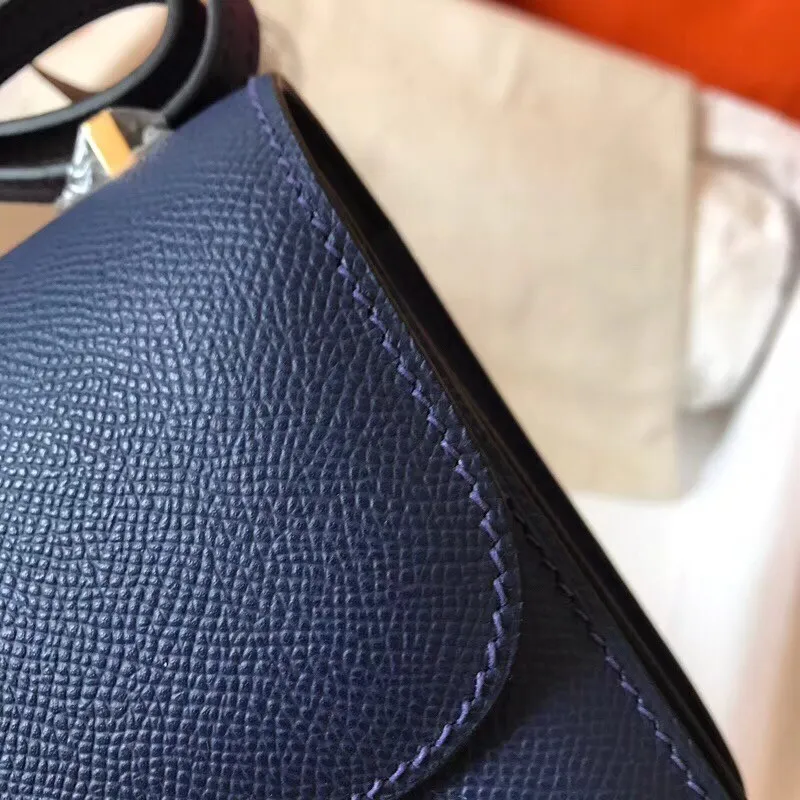 Hermes Mini Constance 18cm Sapphire Epsom Taška