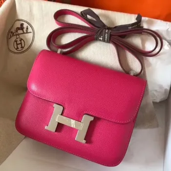 Hermes Mini Constance 18cm Růžově červená Epsom taška