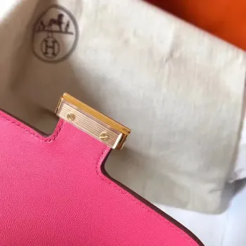 Hermes Mini Constance 18cm Růžová Rtěnka Epsom Taška