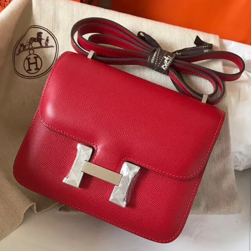 Hermes Mini Constance 18cm Červená Epsom Taška