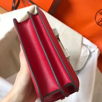 Hermes Mini Constance 18cm Červená Epsom Taška