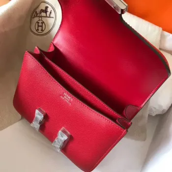 Hermes Mini Constance 18cm Červená Epsom Taška