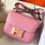 Hermes Mini Constance 18cm Růžová Epsom Taška