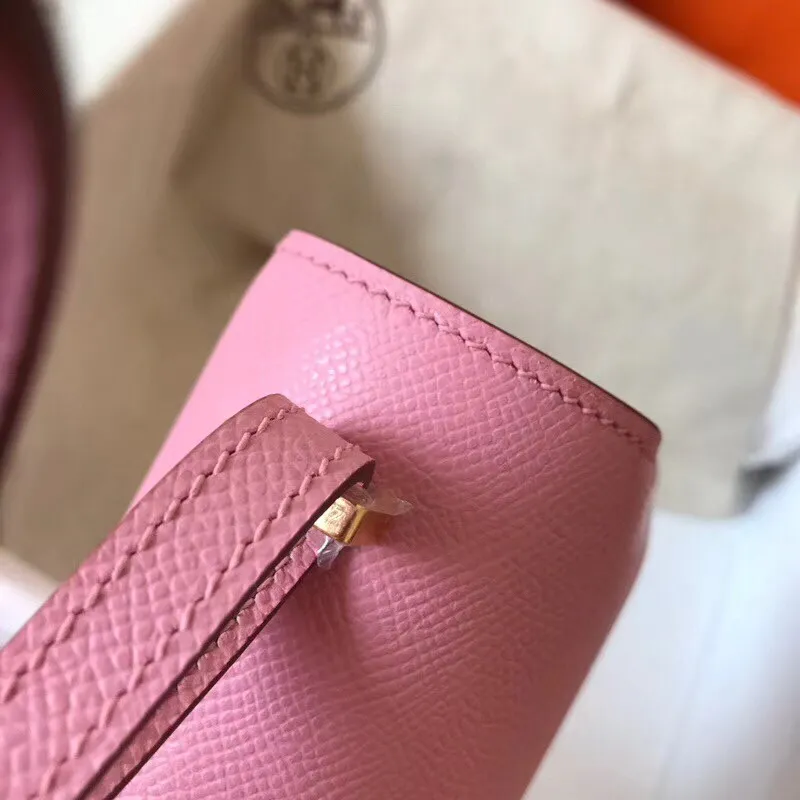 Hermes Mini Constance 18cm Růžová Epsom Taška