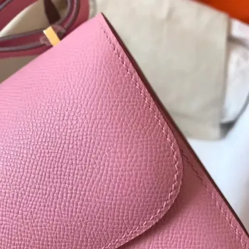 Hermes Mini Constance 18cm Růžová Epsom Taška