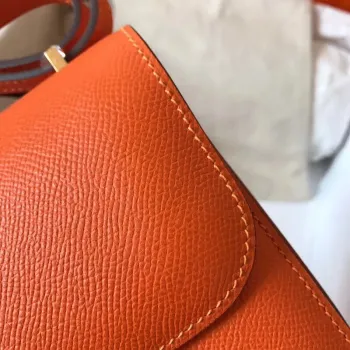 Hermes Mini Constance 18cm Oranžová Epsom Taška