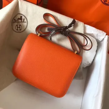 Hermes Mini Constance 18cm Oranžová Epsom Taška