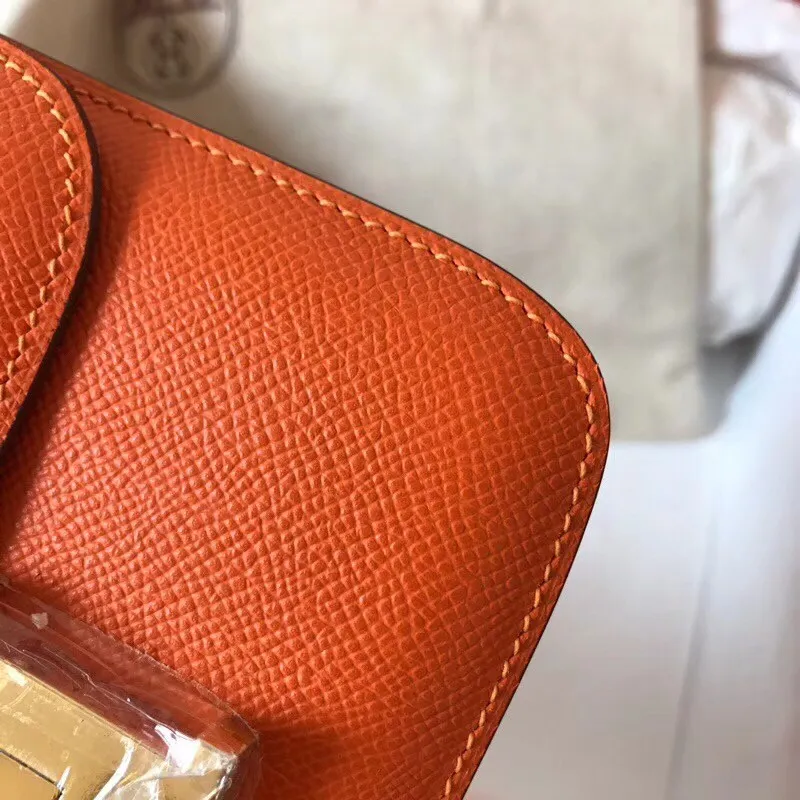 Hermes Mini Constance 18cm Oranžová Epsom Taška