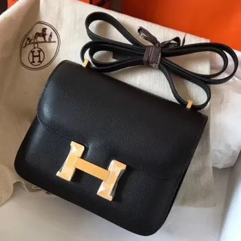Hermes Mini Constance 18cm Černá Epsom Taška