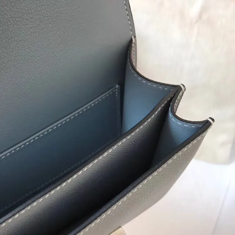 Hermes Mini Constance 18cm Epsom Blue Lin Taška