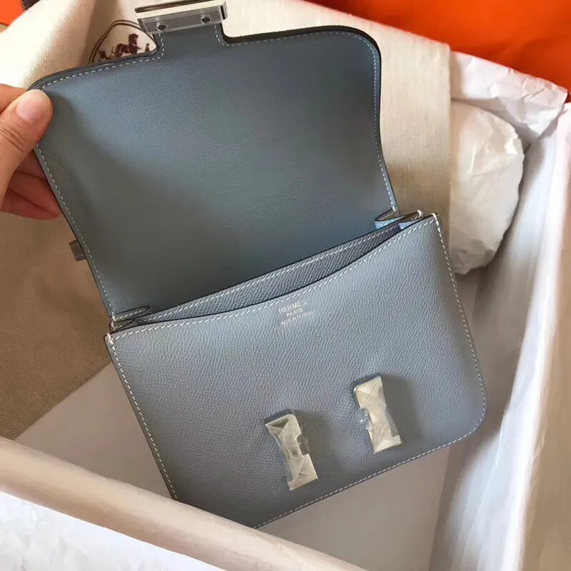 Hermes Mini Constance 18cm Epsom Blue Lin Taška