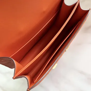 Hermes Mini Constance 18cm Oranžová Pštrosí Kůže