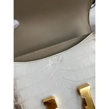 Hermes Constance 18 Ručně vyráběná taška z kůže krokodýla Niloticus Himalaya