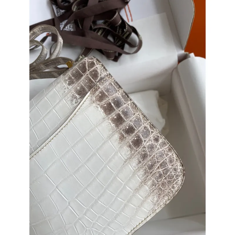 Hermes Constance 18 Ručně vyráběná taška z kůže krokodýla Niloticus Himalaya