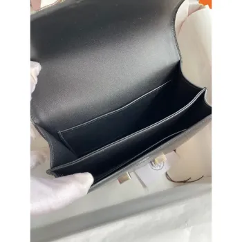 Hermes Constance 18 Ručně vyráběná taška v černé ještěří kůži