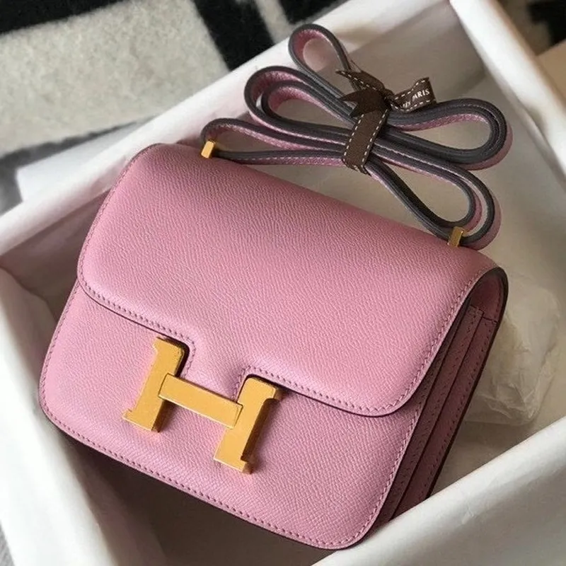 Hermes Mini Constance 18cm Epsom Mauve Sylvestre Taška