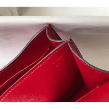 Hermes Constance 18cm Taška v červeném embosovaném krokodýlím vzoru