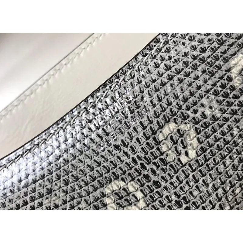 Taška Hermes Constance 18 cm v ombre embosované přírodní ještěrce