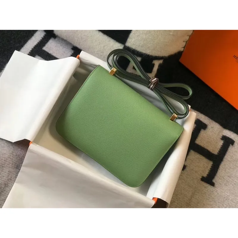 Hermes Epsom Constance 24cm Vert Criquet Ručně vyráběná taška