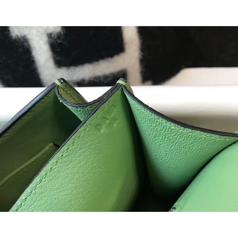 Hermes Epsom Constance 24cm Vert Criquet Ručně vyráběná taška