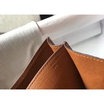 Taška Hermes Constance 24 cm v hnědém embosovaném krokodýlím vzoru