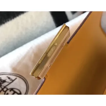 Kabelka Hermes Constance 24cm v žluté embosované krokodýlí kůži