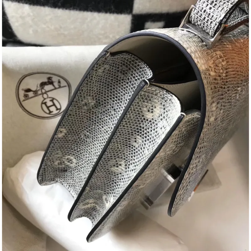 Taška Hermes Constance 24 cm v ombre embosované přírodní ještěře