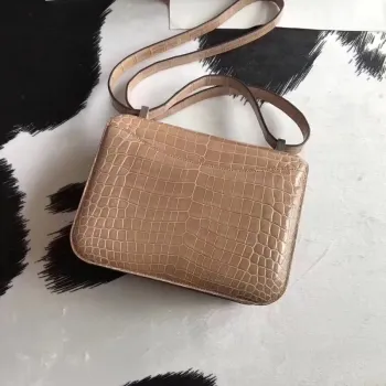 Hermes Constance 24cm Poussiere Niloticus Krokodýl