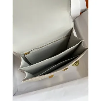 Hermes Constance 24 Ručně vyráběná taška v matné perlově šedé aligátorové kůži