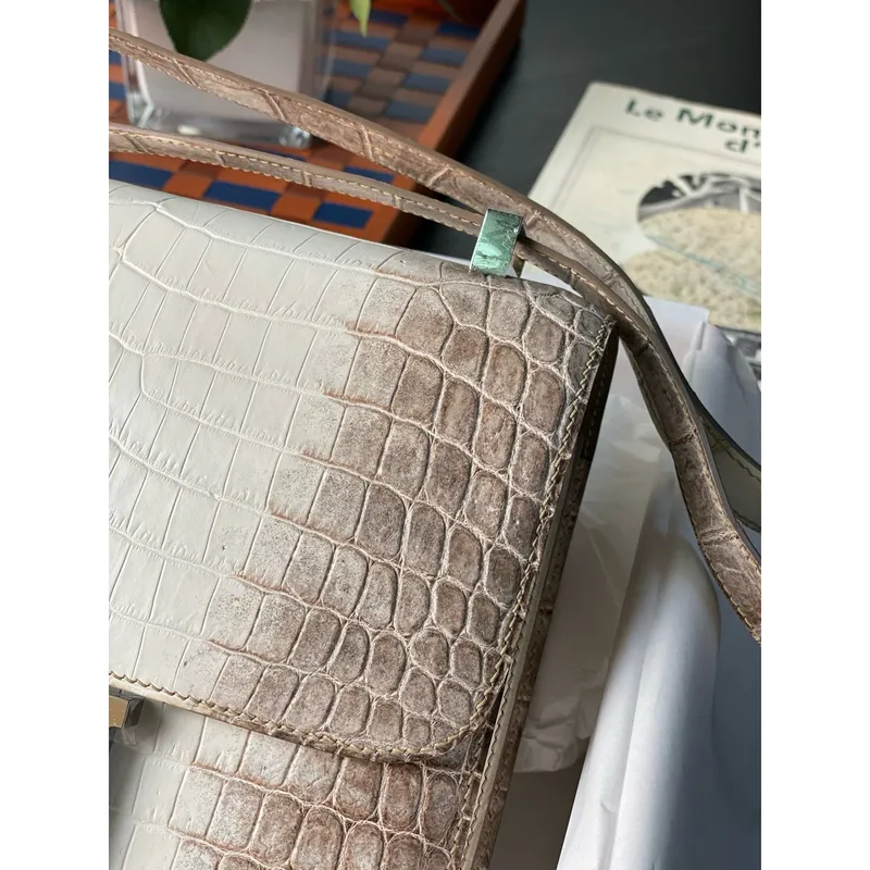 Hermes Constance 24 Ručně vyrobená taška z kůže krokodýla Niloticus Himalaya
