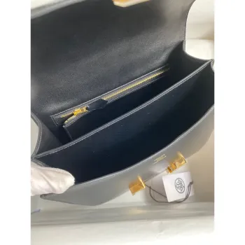 Hermes Constance 24 Ručně vyráběná taška v černé boxové telecí kůži